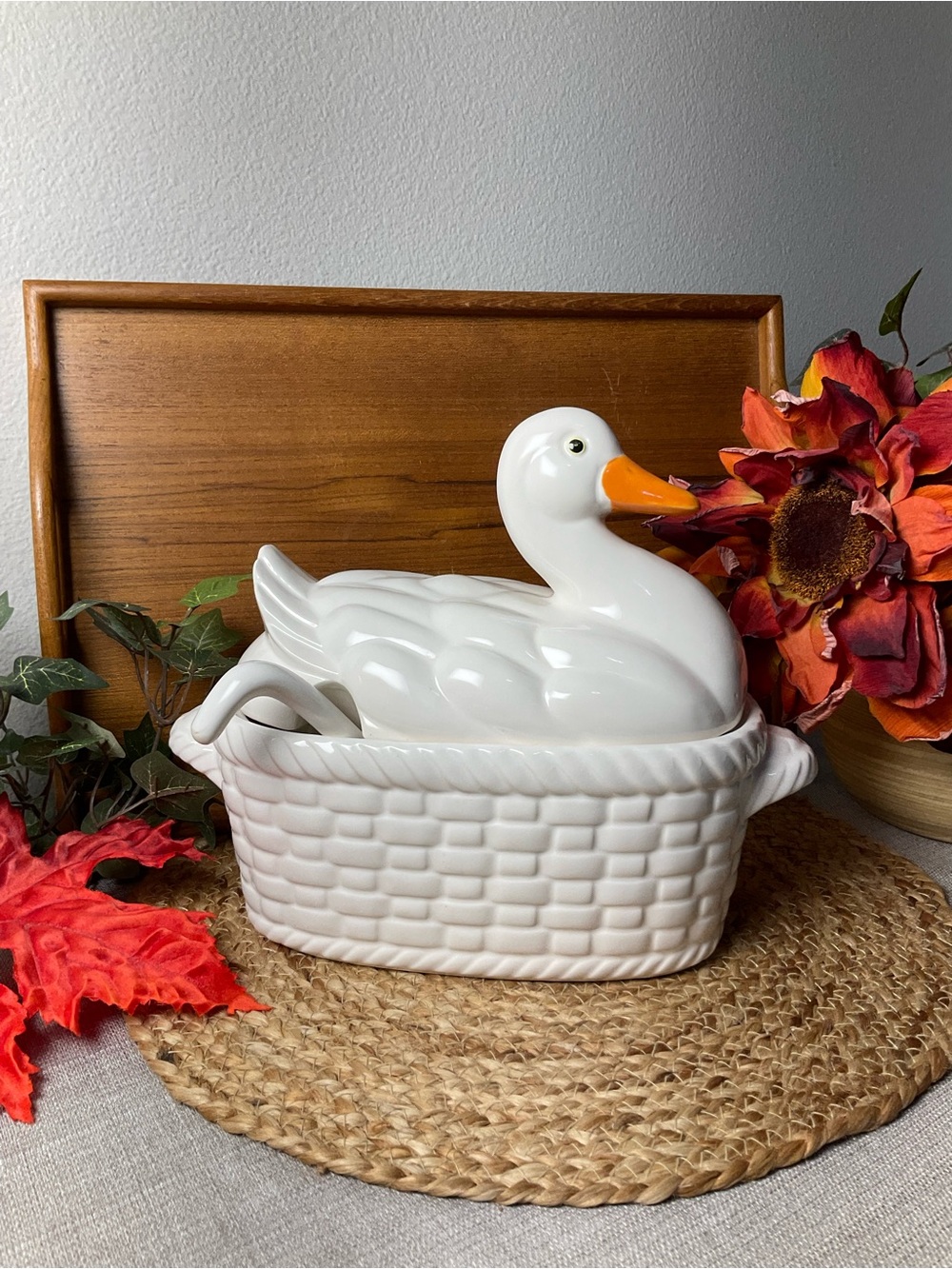 Vintage Duck/Goose soup Tureen with Ladle.  Made in Japan by Action.